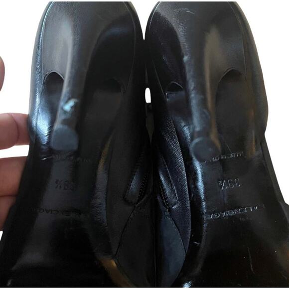 BALENCIAGA Paris Italian Ankle Leather Cutout Booties Open Toe Suede Pumps 39.5 - Picture 9 of 12